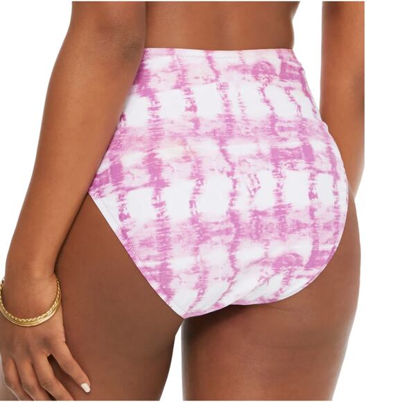 BAR III Women's Purple Tie Dye Full Coverage High Waisted Swimsuit Bottom Medium - Picture 2 of 3